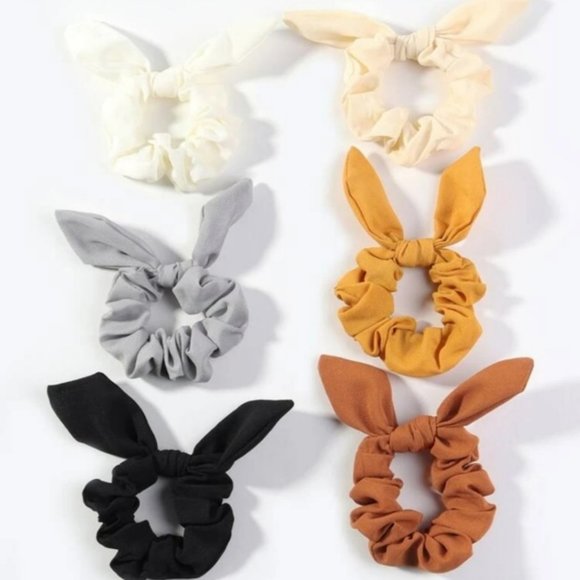 Nikkiwallflower Accessories - Set of 6 Simple Scrunchie Hair Ties